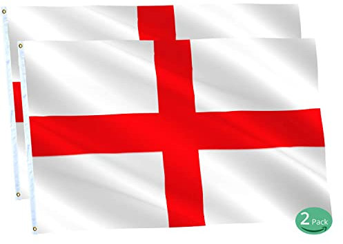Omnisexual 2 Stück England-Flaggen, britische Nationalflagge, 90x150 cm, St. George's Kreuzdekoration, lebendige Farben und lichtbeständig, cool für den Außenbereich, Raumposter, Wandteppich