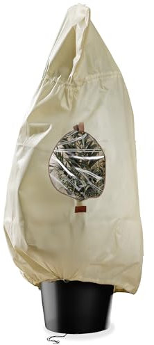 Bio Green Premium Kübelpflanzensack Window XXL | 180 x 120cm | Frostschutz & Winterschutz | Schutzhülle Kübelpflanzen +Sichtfenster | Pflanzenschutz