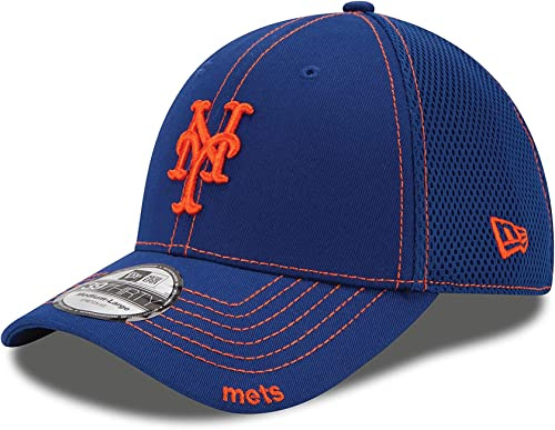 New Era MLB Neo Team Color 39Thirty Stretch Flex Fit Hat Cap, New York Mets, S-M