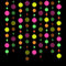 Silars Schwarzlicht Party Deko, 4,4m Neon Papiergirlande UV Schwarzlicht Papier Girlande Leuchtend Party Zubehör, Neon Partyzubehör für Hochzeiten, Geburtstag, Weihnachten (Punkte Girlande 2)