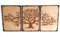 Grand triptyque en bois gravé d'un arbre ou art mural en bois tableau sur le thème de la nature Feeparlanature