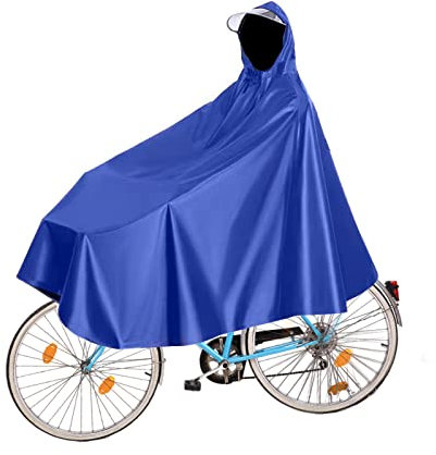 Fayemint Wasserdicht Radfahren Regen Poncho, Radfahren Regen Poncho mit Kapuze, Fahrrad Compact Regen Cape, für Fahrräder, Mountainbikes, Elektrofahrräder (Blau)
