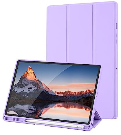 Custodia Cover Tablet Samsung Galaxy Tab A8 10,5 Pollici 2021 (SM-X205/SM-X200), Retro TPU Flessibile con Supporto a Tripla Piega, Sospensione/Riattivazione Automatica, (Purple)