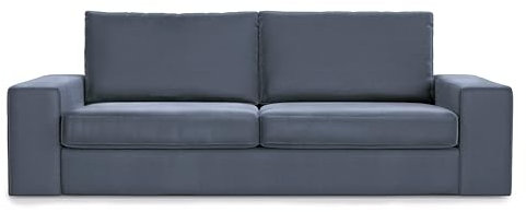 MASTERS OF COVERS Ersatzbezug Kompatibel mit Kivik 3 Sitzer Sofa, Kivik 3 Sitzer Sofabezug, Kivik Bezug, Kivik 3er Bezug, Kivik Loveseat Bezug, 228 x 95 x 83 cm (Mitternachtsblau, Premium-Samt)