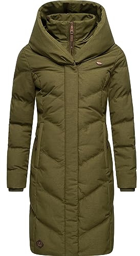 Ragwear Damen Warmer Wintermantel Steppmantel wasserdicht mit Kapuze Natalka Melange Intl XS-6XL