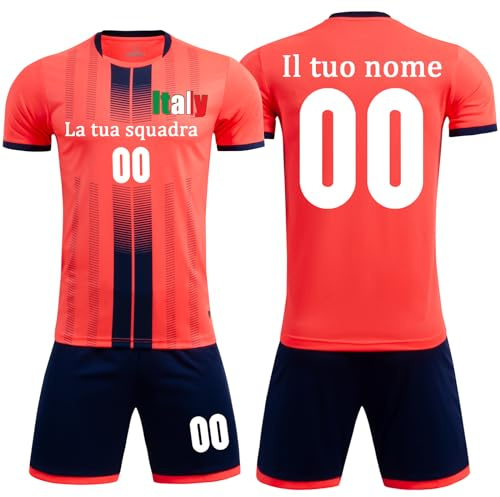 OPUTWDF Completo Calcio Bambino Maglia Personalizzabile Nome Numero Logo Maglia Calcio Personalizzabile Taglie da Bambino e Adulto Maglie