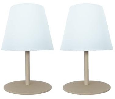 Lumisky 2er Set LED Tischleuchte TWINS Cream H16cm kabellos