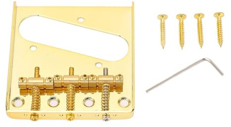 Electric Guitar Bridge 54mm String Spacing Vintage Style 3 Steel Saddle for Telecaster Gold Electric Guitar Bridge Parts