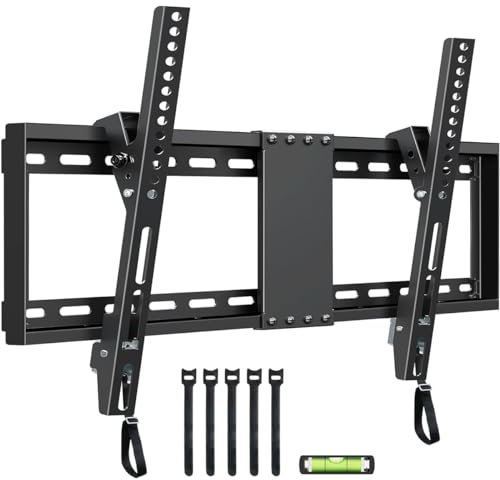Support mural pour TV - Convient à la plupart des téléviseurs LED LCD Plasma plats incurvés de 37 à 82 - VESA max 600 x 400 mm - Capacité de charge maximale 60 kg - Avec niveau et 5 attaches