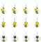 Kawailay 12 Stücke Biene Schlüsselanhänger Hummel Schlüsselanhänger Süße Biene Silikon Schlüsselring für Baby Shower Kinder Geburtstag