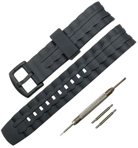 Ersatz-Uhrenarmband aus Kunstharz für Casio EDIFICE Serie EF550 (schwarz/schwarze Schnalle)