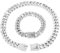 Ceihwa 12 MM Miami Kubanische Gliederkette Silberne Cuban Link Chain Iced Out Kette Herren Necklace Bling Diamant Kette Armband Ice Out Tennis Chain Diamond Hip Hop Jewelry Set Breite Halskette