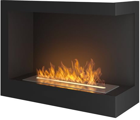 Camino a Bioetanolo da Incasso 60x45 cm Corner 600 Right Destro Nero