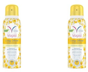 Vagisil Deodorante Intimo Spray Donna Essenza Delicata Al Gelsomino Bianco, Igiene Intima, Freschezza E Igiene Per Tutto Il Giorno, Ipoallergenico, Delicato Sulla Pelle, 125 ml (Confezione da 2)