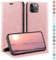 HUOUH for iPhone 12 Pro Max 6.7 Wallet case with RFID Blocking PU Leather,Flip Folio Book covers,Credit Card Holder Shockproof Phone case Women Men for Apple 12 Pro Max case Rose Gold