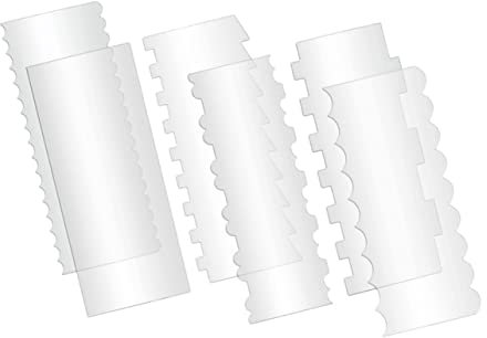 VINTORKY 6stücke Teiliges Acryl-kuchenkratzen Smoother Für Tortendekoration Backzubehör Mit Verschiedenen Kantenformen Spülmaschinengeeignet Und Langlebig Für Kreative Backprojekte