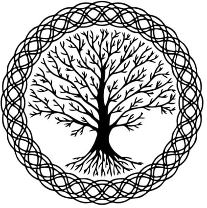 Adesivi murali con motivo albero yoga Adesivi murali con motivo albero della vita Adesivi murali con motivo albero della vita con cerchio in vinile per la casa-XL-110x110cm-Black