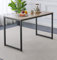 Moderna mesa de comedor de madera con patas de metal negro en forma de U, mesa de cocina rectangular para 4 y 6 plazas (1,2 m)