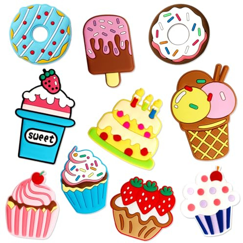 Magnete Kühlschrank,Kauofan 10 STK Magnete Kinder,Silikon 3D kühlschrank Magnete, Kühlschrankmagnete Kinder Eiscreme Donut für Magnettafel Kühlschrank Whiteboard Magnettafel Küche Dekorative Magnete