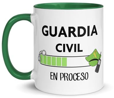 Kembilove Tazas personalizadas de policia - tazas de cafe - tazas originales para regalar - tazas desayuno - Héroes de la seguridad en proceso - Opositores - Caricatura (Guardia Civil en Proceso)