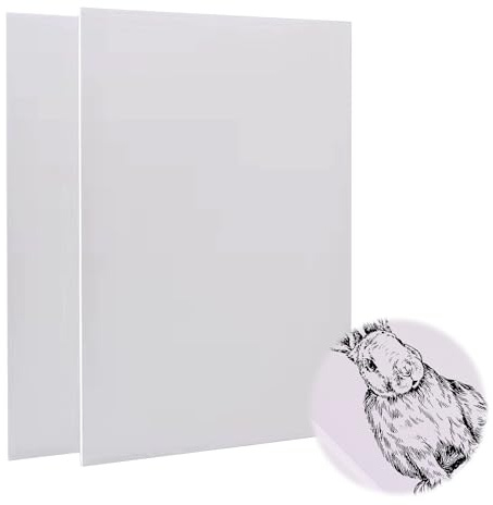 SEABABOO 2Pcs Weichgummi Linoldruck Platte Zum Gravieren Linoleum Platten A4 Stärke 3Mm Stempelgummi Linolschnitt für Stempel Schnitzblöcke Bastel Und Druckprojekte Handwerkliche Kreation (Weiß, A4)