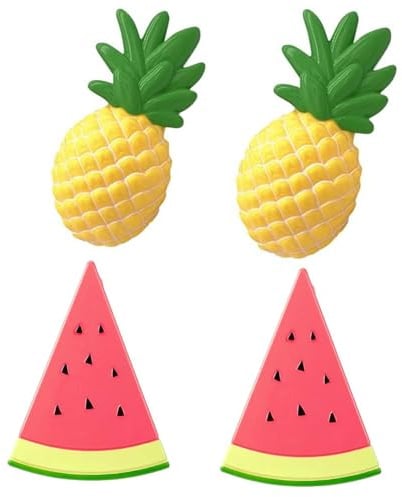 Mollette per telo mare, 4 mollette per telo da spiaggia, per lettino, asciugamani e asciugamani grandi (stile frutta)