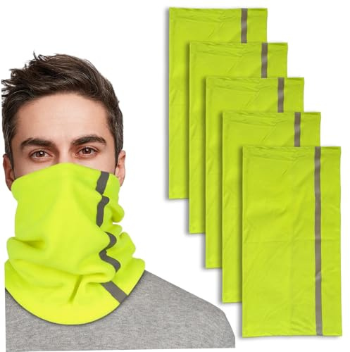 Hbbgdiy 5pcs reflektierende UV -Nacken -Gamaschen -Gesichtsabdeckung Bandana für Männer Frauen im Freien Sonnenschutz Staub Wind Schal multifunktionales Kopfbedeckung