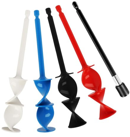 FunWorth 4 pièces Mélangeurs époxy pour Perceuse Avec d'extension, palette de mélange d'agitateur de peinture pour foret 1/4, mélangeur de peinture réutilisable pour résine, peinture (Rond-5pcs)