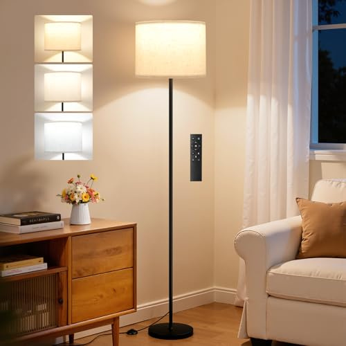 PreeOtti Floor Lamp, 60 Modern Lamps for Living Room with Remote Control