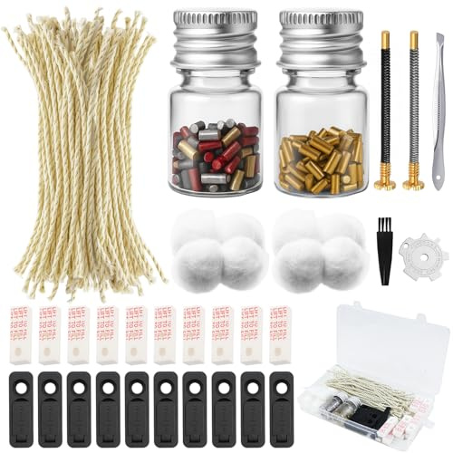 HavaCue 286 STK Universelles Feuerzeug Zubehör Set, Feuerzeug Reparatur Set | Feuerzeug Docht Set, 200 Feuersteine, 50 Docht, 10 Filz, 10 Dichtung Usw, Ersatz Reparaturteil Paket für Benzin Feuerzeugen