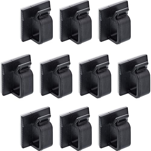 InLine 10er Pack Kabelhalter Klebesockel M, stark haftend, für Lichterketten, Kabelorganisation, schwarz, Nylon, 3M-Klebepad, langlebig, 59971E