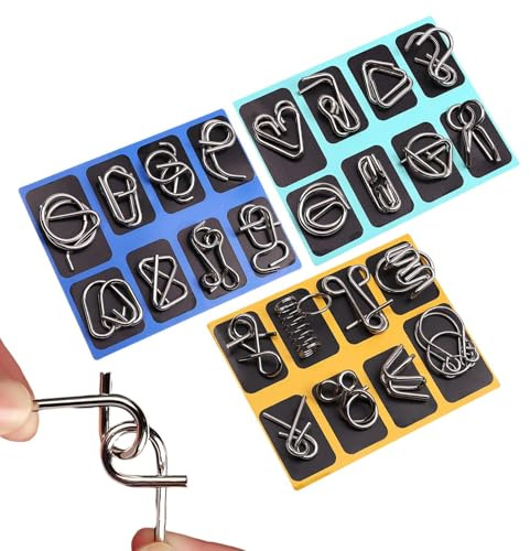 Metallpuzzle für Kinder, Lernspielzeug, mentales Puzzle, Metallspielzeug zum Entwirren, für Zuhause, Schule, Reisen, Party, Outdoor, Camping, und Mädchen