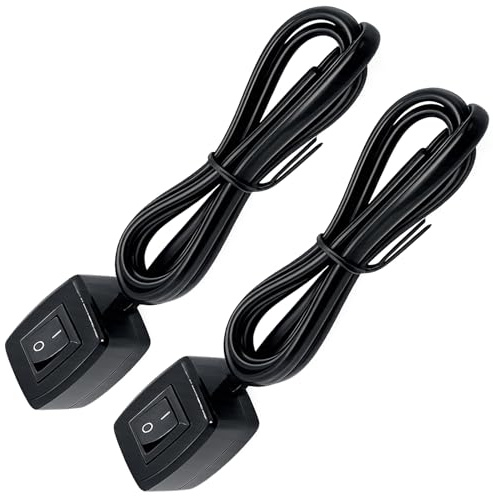 gsgfuis 2 Stück Kippschalter 12V mit Kabel, Wippschalter 12V mit Kabel 75cm, Taster Schalter mit Draht, Mini Schalter 12V Selbstklebend für Auto Boot