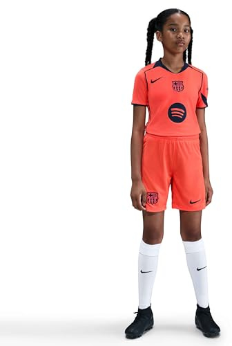 NIKE Fc Barcelona 2025/26 Stadium Third Dri-Fit Total 90 Replika-Fußballshorts (Ältere Kinder), Bright Mango/Midnight Navy/Midnight Navy, HM4130-854, XL