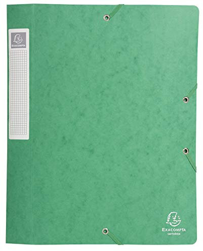 Exacompta 14003H 10er Pack Premium Sammelboxen mit Gummizug 40 mm breit aus extra starkem Colorspan-Karton mit Rückenschild für DIN A4 Archivbox Heftbox Dokumentenbox Zeichenbox Sammelmappe grün