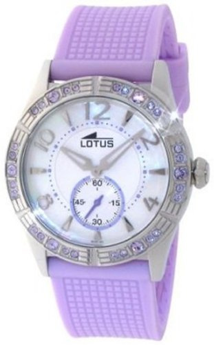 Lotus L15737/3 L15737 – 3 – Montre Bracelet pour Femme, Bracelet en Caoutchouc Couleur Pourpre