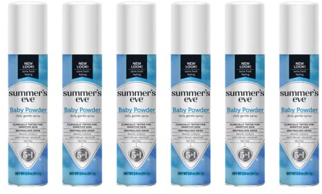 Summer's Eve Freshening Spray, Baby Powder, pH Balanced, Dermatologist & Gynecologist Tested, 2 Ounce, Pack of 6