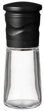 Kyocera Mill CM-15N-BK 3.4 fl oz (90 ml), especias de cerámica, sal cristalina, control de la aspereza, limpieza de descomposición, color negro
