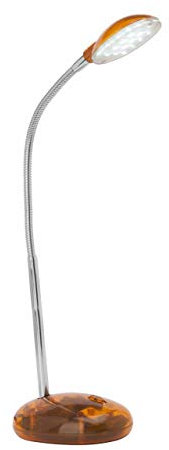 BRILLIANT Lampe Timmi LED Tischleuchte transparent/orange | 1x 2W LED integriert, (100lm, 6000K) | Mit Druckschalter an der Basis