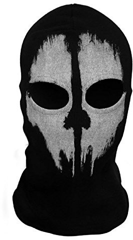 ChAmBer37 Gesichtsmaske, Motiv Call of Duty: Ghosts (Skelett-Kopf), Totenkopf-Motiv, Sturmhaube 09, Schwarz