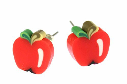 Miniblings Apfel Ohrstecker Stecker Ohrringe Frucht Früchte Apple Obst rot - Handmade Modeschmuck I Ohrringe Stecker Ohrschmuck