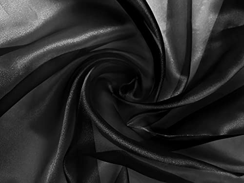 Organza Stoff Meterware am Stück - 150 cm Breite - (Schwarz)
