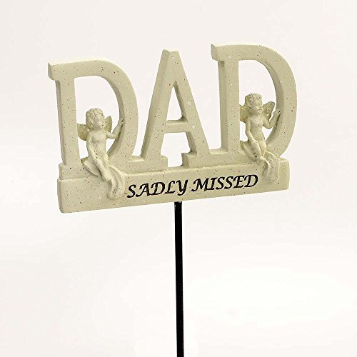 Sadly Missed Dad Angel Memorial Tribute Stick Graveside Plaque