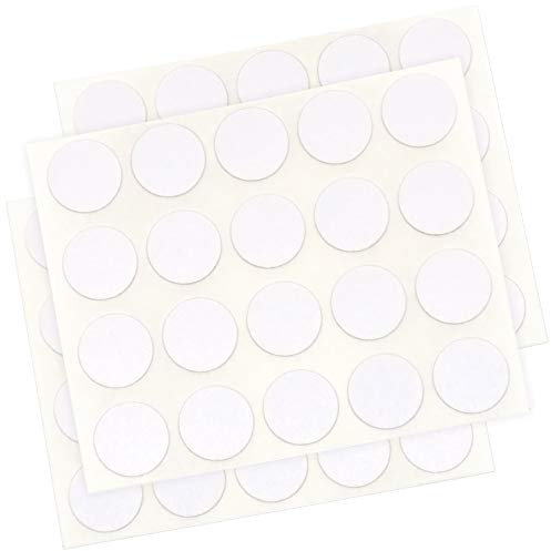 Adsamm® / 60 x Abdeckkappen / Weiß / Ø 13 mm / rund / 0,45 mm dünne selbstklebende Möbelpflaster