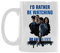 Lustige Kaffeetasse oder Teetasse mit der Aufschrift „I'd Rather Be Watching Blue Bloods“, Keramikmaterial, Weiß, 325 ml