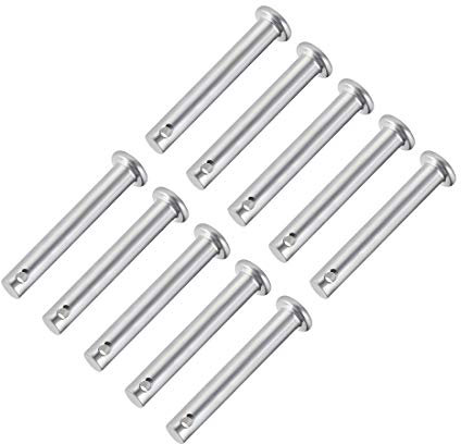 sourcing map 10 Stück Einloch Gabelbolzen 6mm x 40mm Flachkopf verzinkter Stahl