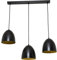 Licht-Erlebnisse Hängelampe aus Metall in Schwarz Gold für Esstisch Wohnzimmer L:70 cm E27 Retro Design Industrial Pendelleuchte Küche Esszimmer