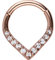 PIERCINGLINE Chirurgenstahl Clicker SPITZ + 11 EINGEFASSTE KRISTALLE Piercing Ring Nase Septum Ohr Helix Tragus Roségoldfarben