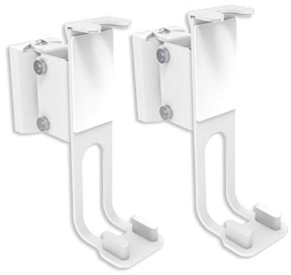 Sat-Fox Soporte de pared para altavoces SONOS ONE y Play: 1 cajas, 2 pares de 3 kg, inclinable, giratorio, soporte para gestión de cables, 2 soportes de montaje en pared, caja blanca