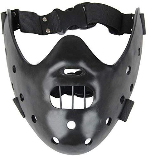 Baijian Das Schweigen der Lämmer Hannibal Lecter Harz Masken Maskerade Cosplay Tanzparty Requisiten Halbe Gesichtsmaske Sammleredition Halloween Party Dekor Sammlerstück (Black)
